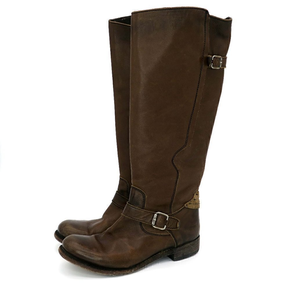 Liberty Black Distressed America Tall Riding Boots